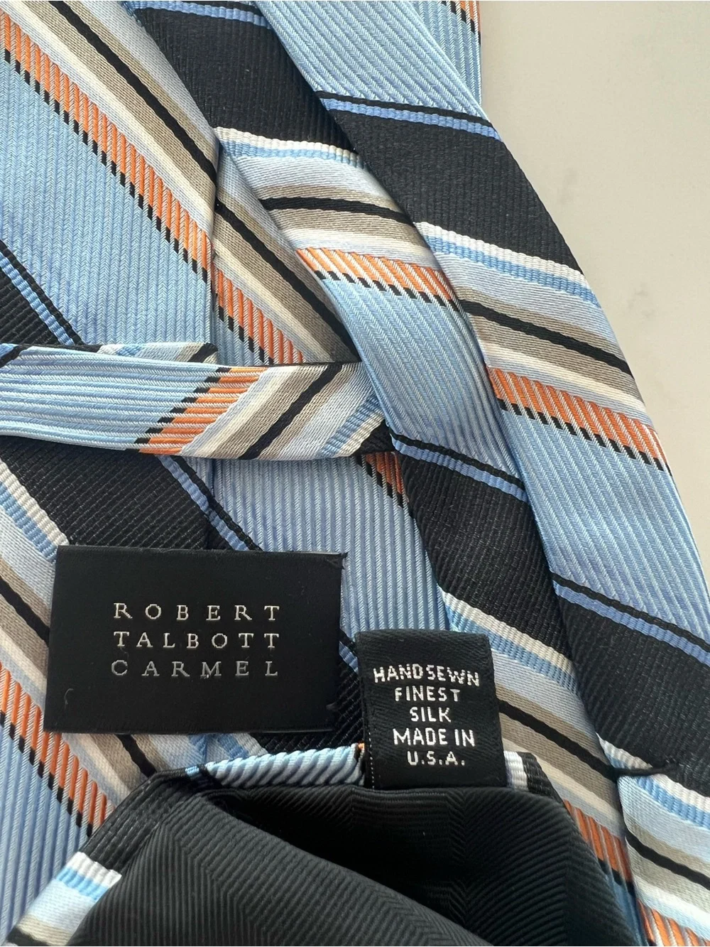 Classic Blue Striped Men's Tie - Light Blue & Navy